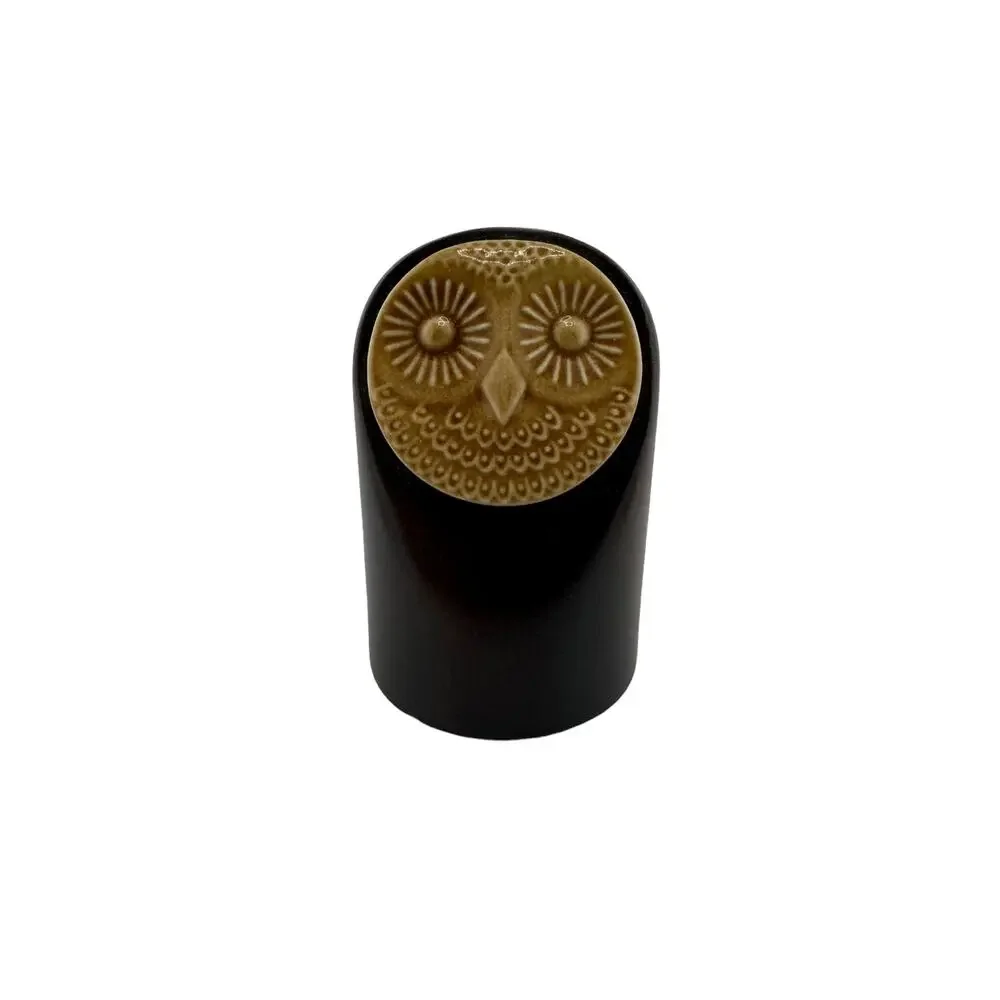 IKEA Home Decor Wooden Owl with Ceramic Face Discontinued